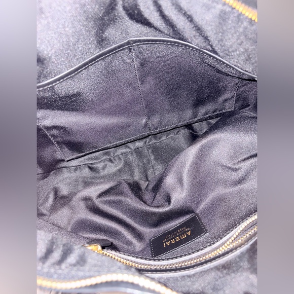 Amerai Made in Italy Black Leather Large Hobo Shoulder Bag - Picture 12 of 14